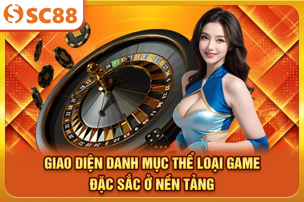 Giao diện danh mục thể loại game đặc sắc ở nền tảng