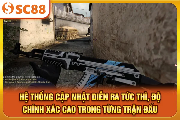 Hệ thống cập nhật diễn ra tức thì, độ chính xác cao trong từng trận đấu.